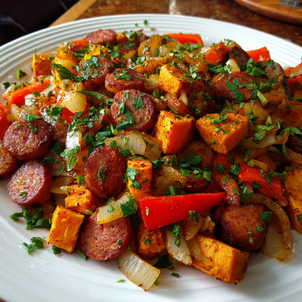 Sweet Potato Cajun Sausage Hash: A Flavorful Delight!