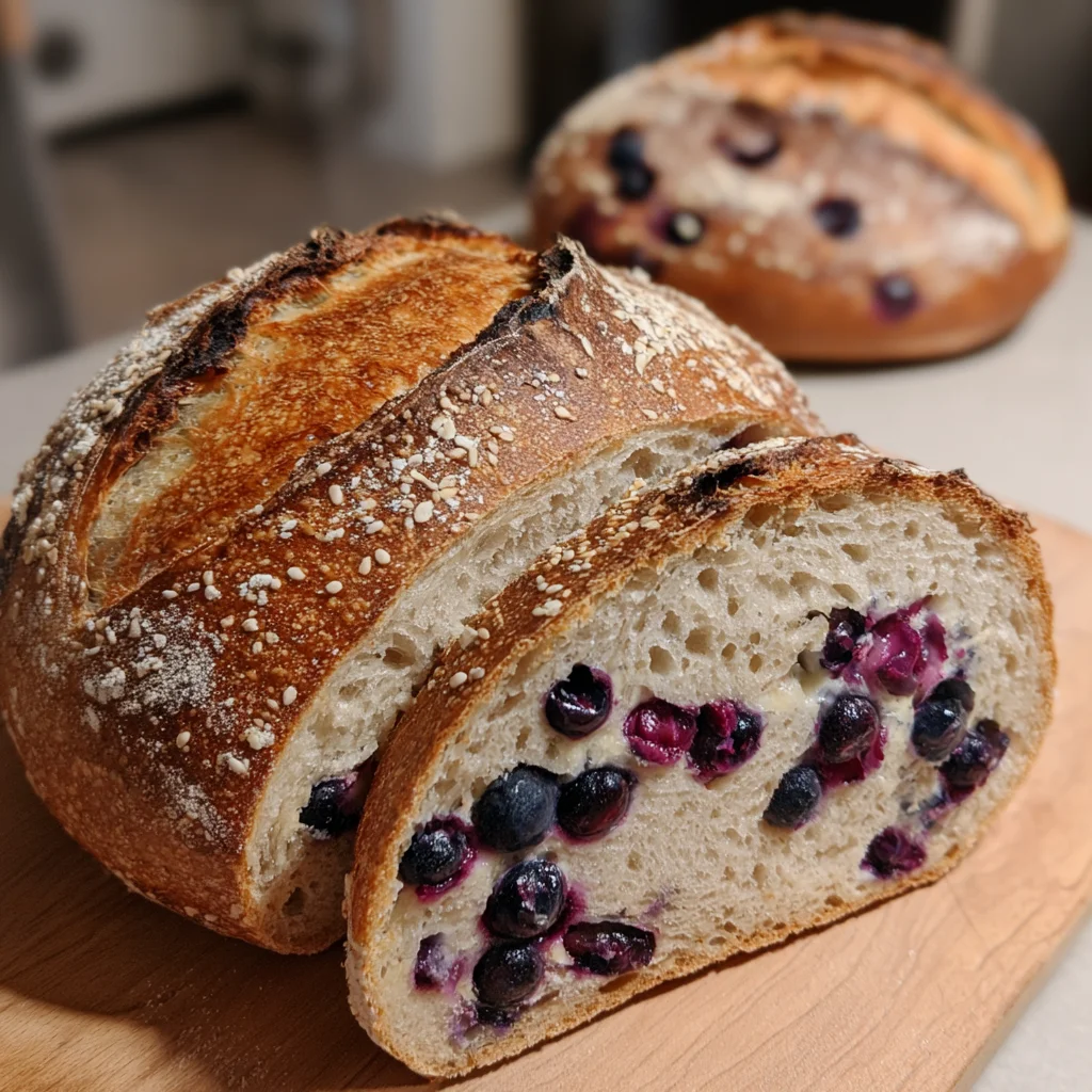 Blueberry Lemon Cream Cheese Sourdough Bread Recipe Delights!