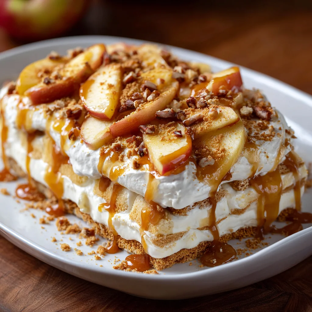 Cozy Caramel Apple Eclair Cake: A Sweet Delight Awaits!
