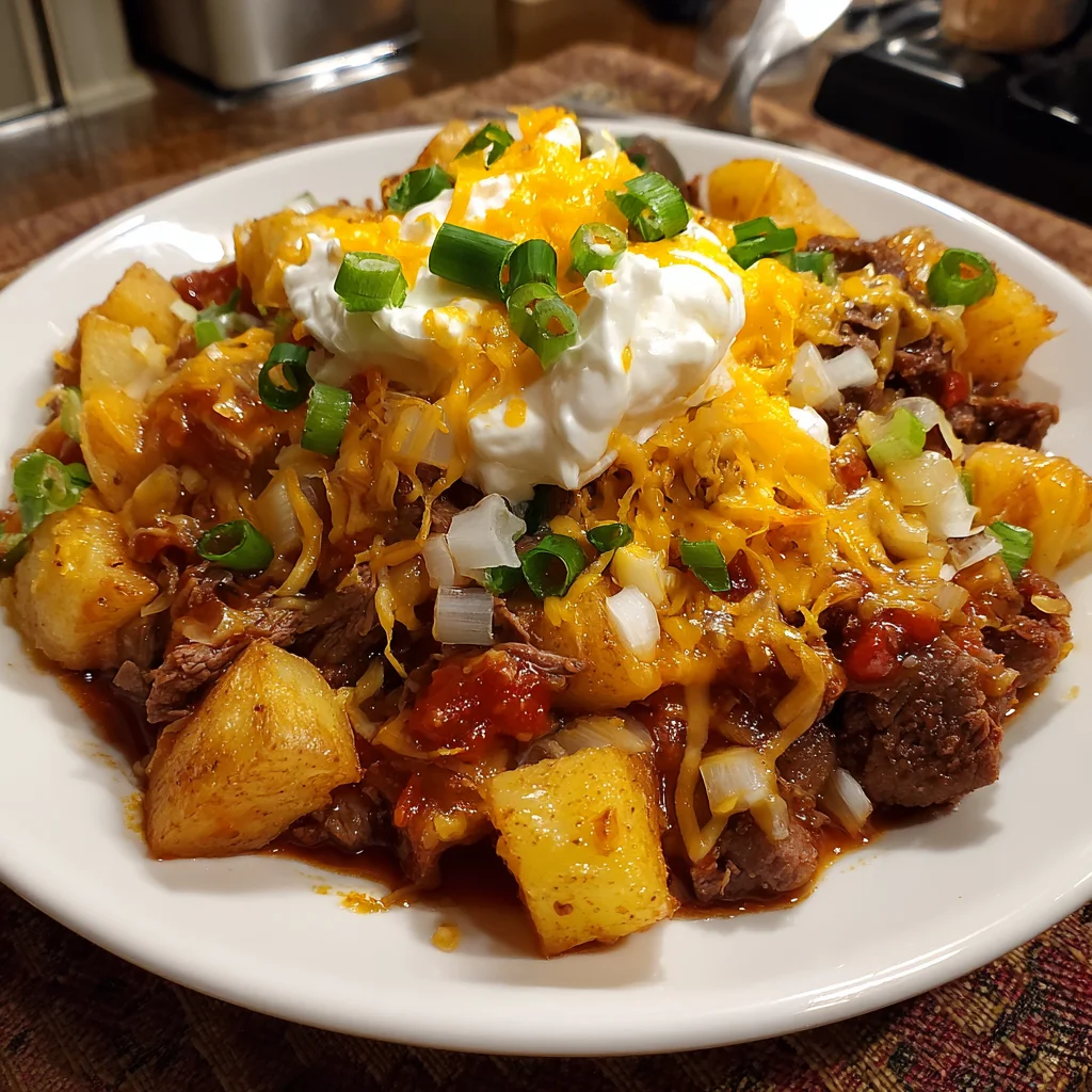 Crockpot Loaded Steak and Potato Bake: Easy Comfort Food!