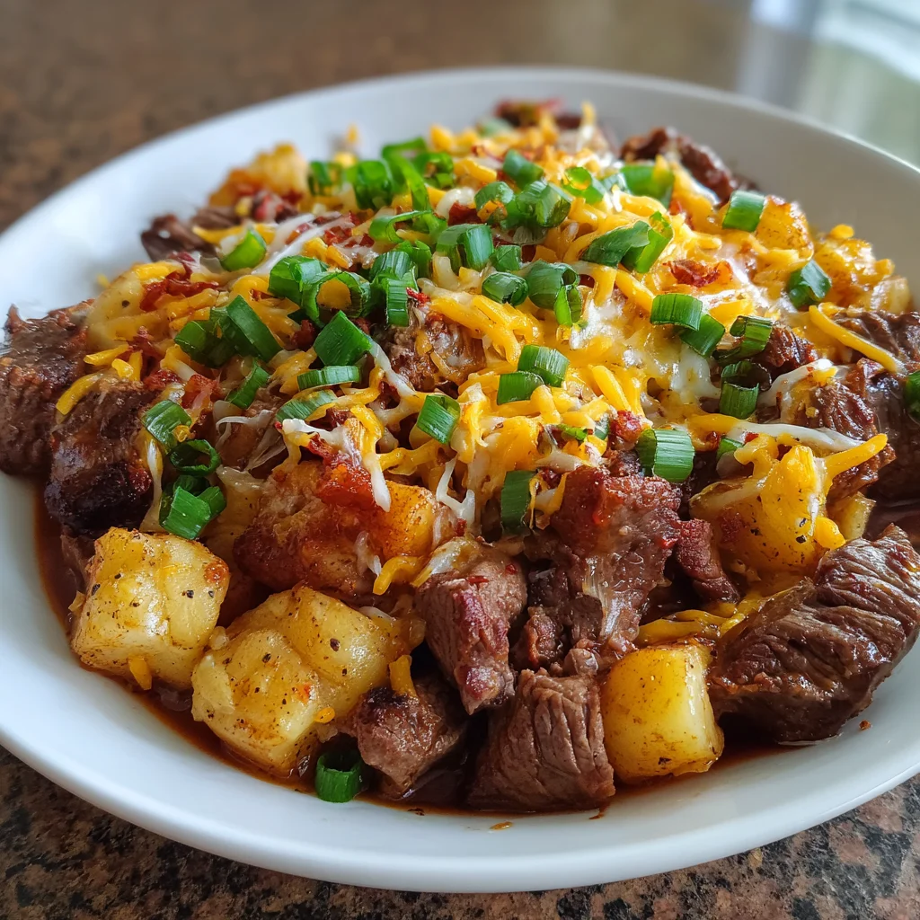 Crockpot Loaded Steak and Potato Bake: Easy Comfort Food!