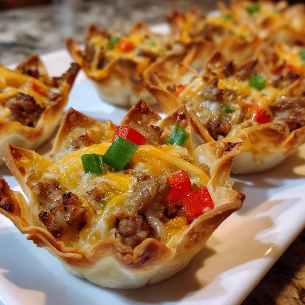 Cheesy Sausage Wonton Cups: Snack Your Way to Flavor!