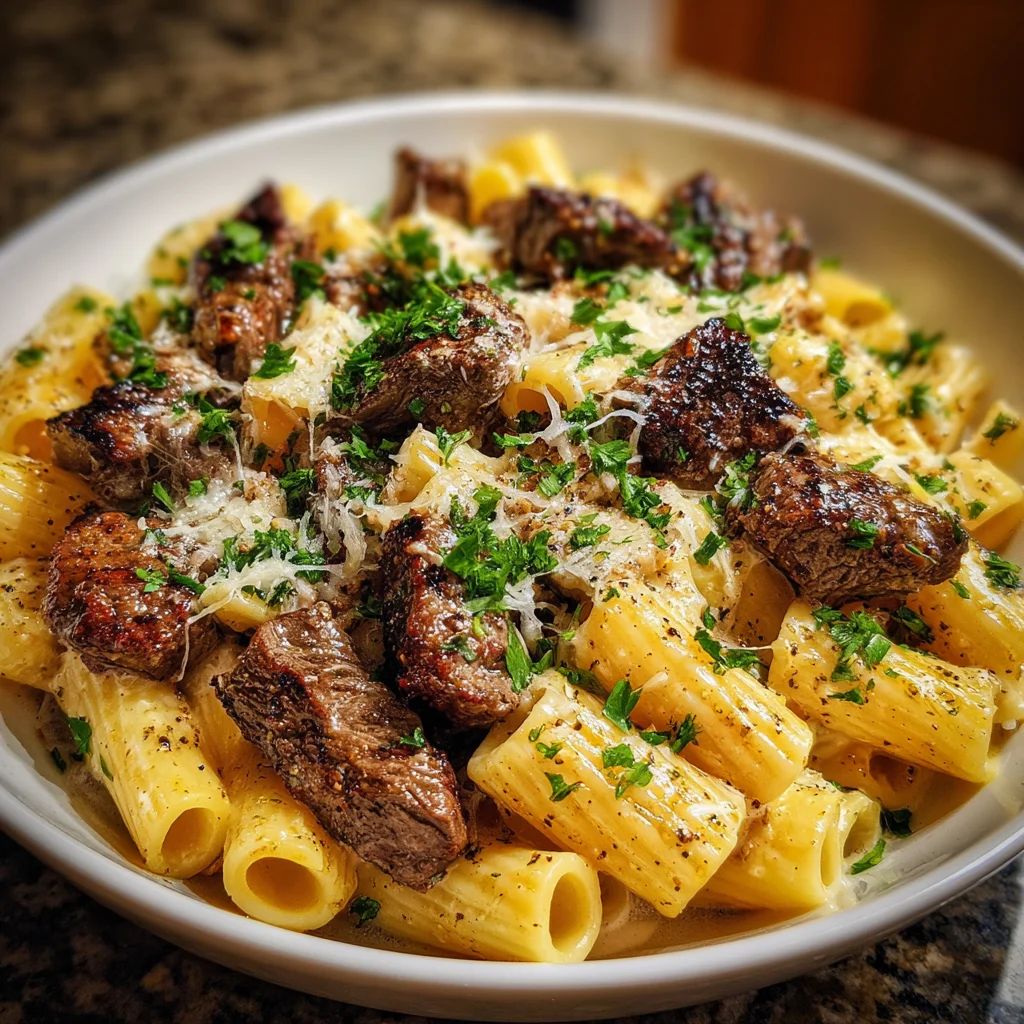 Cajun Steak Cheesy Rigatoni Parmesan is Irresistible!