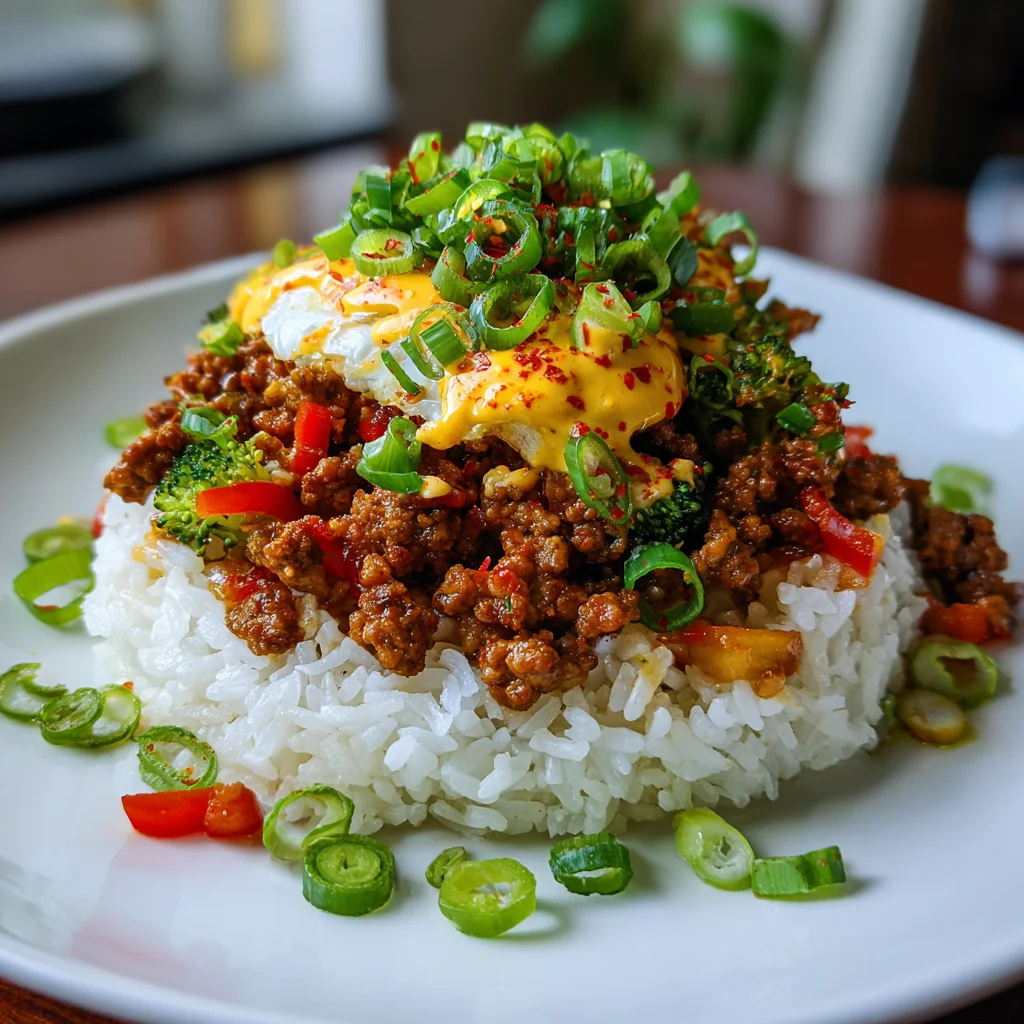 Ground Turkey Rice Bowls with Bang Bang Sauce delight!
