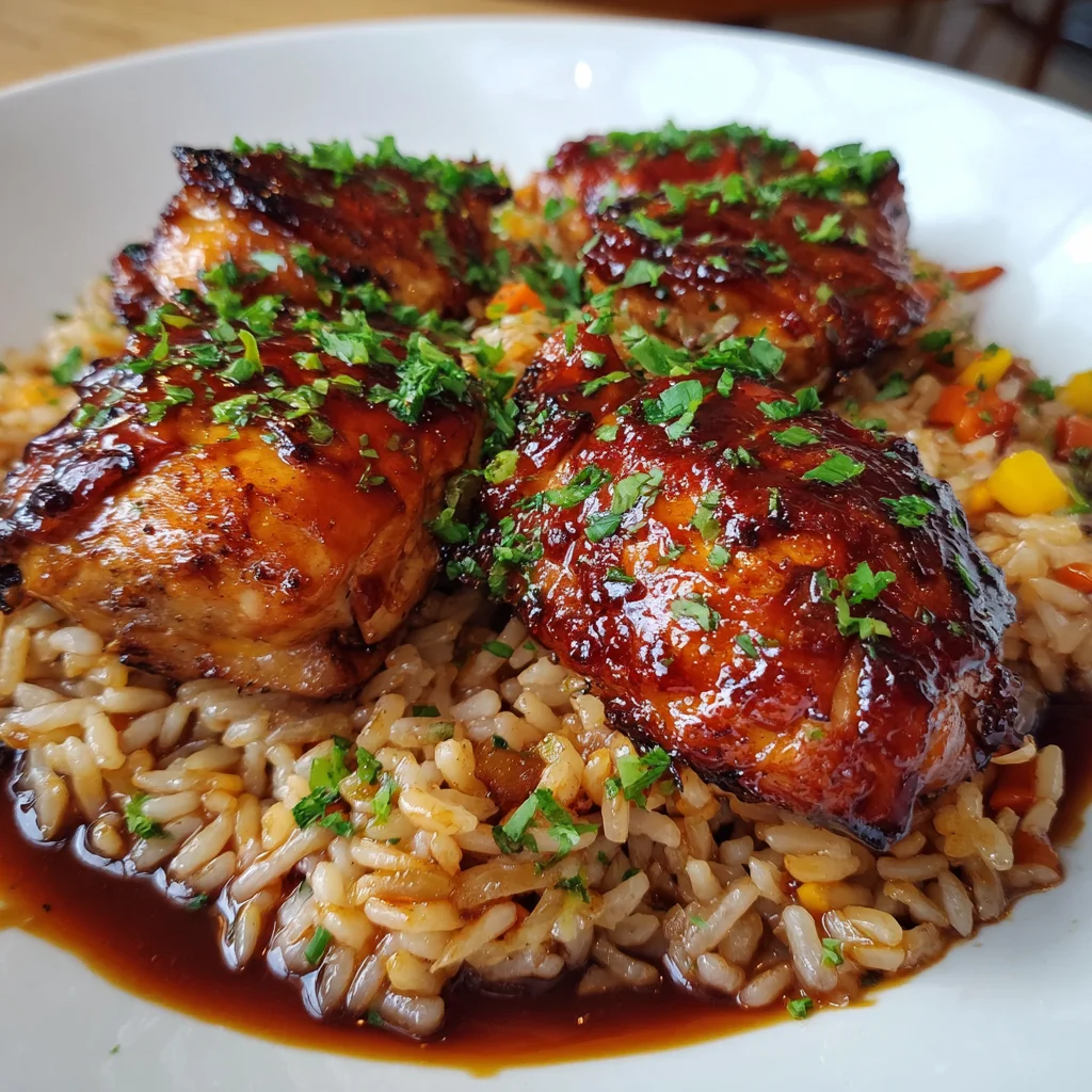 Honey BBQ Chicken Rice: A Delicious One-Pan Meal!