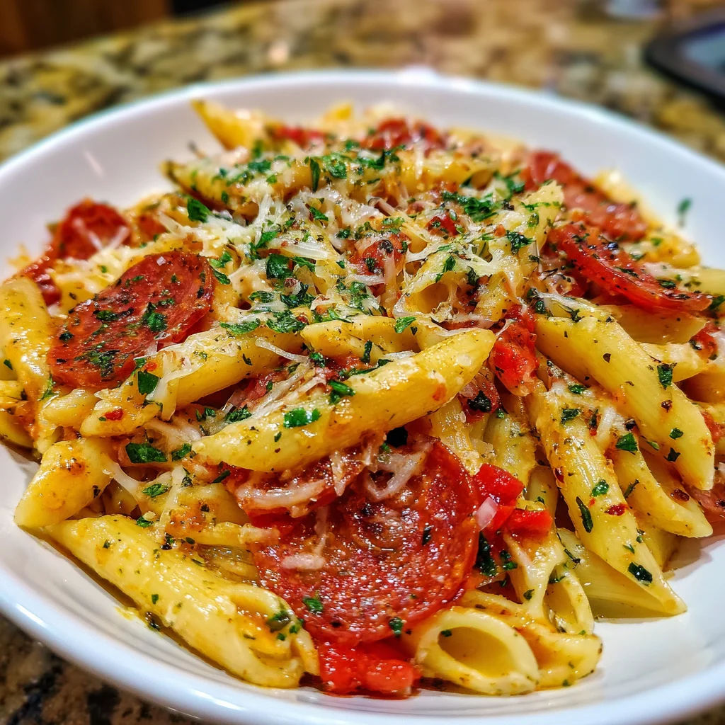 Garlic Butter Pizza Pasta Bowls: A Quick Comfort Dish!