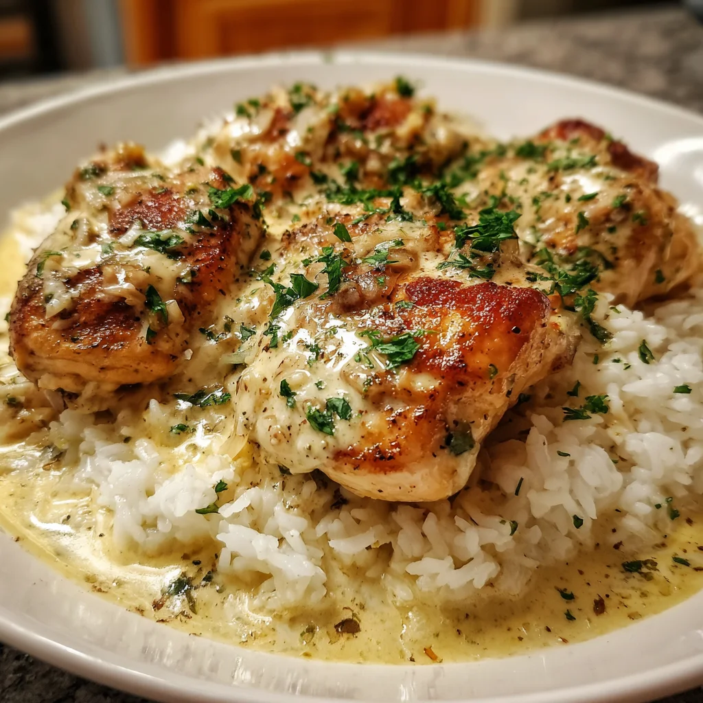 Creamy Smothered Chicken and Rice Delight Awaits You!