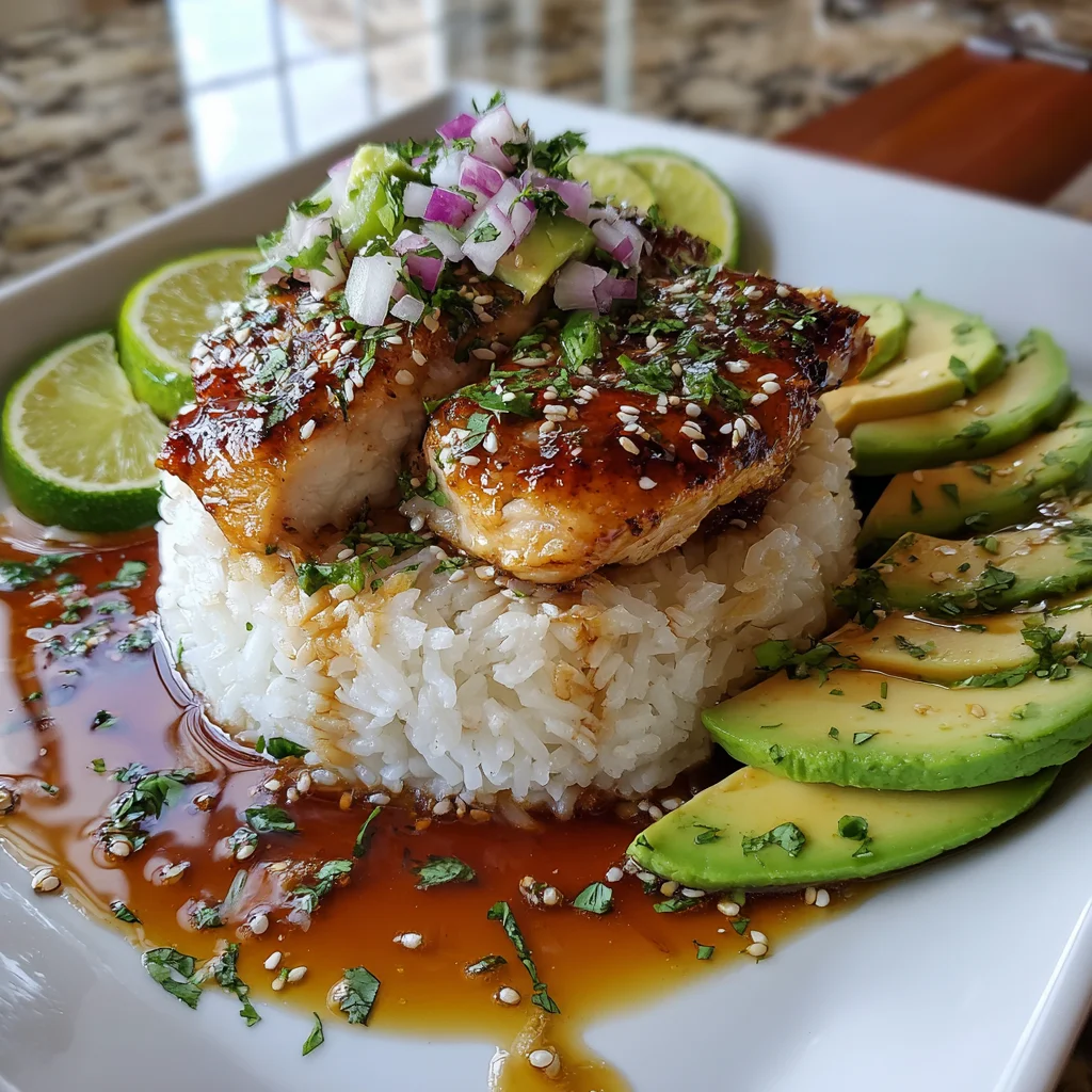 Honey Lime Chicken & Avocado Rice Stack: Deliciously Fresh!