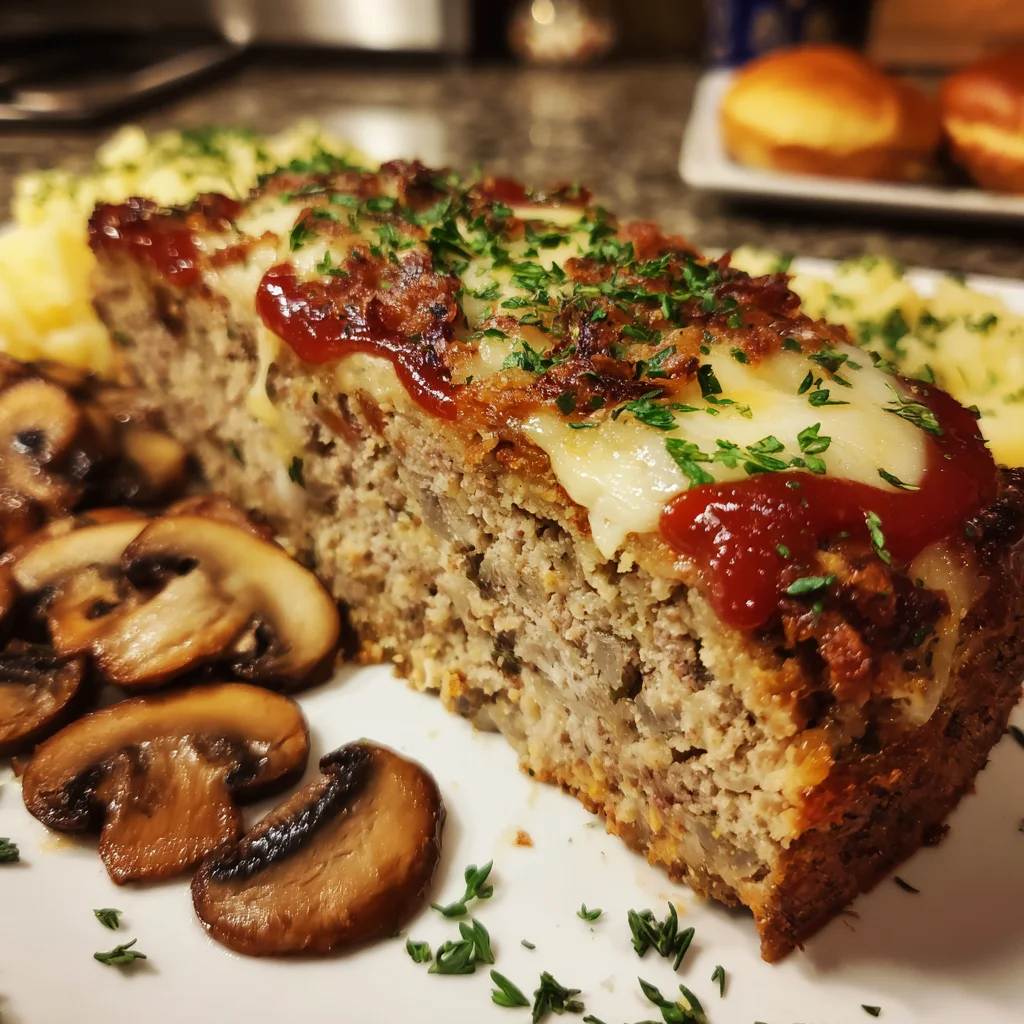 Mushroom Swiss Cheese Meatloaf: A Flavorful Family Feast!