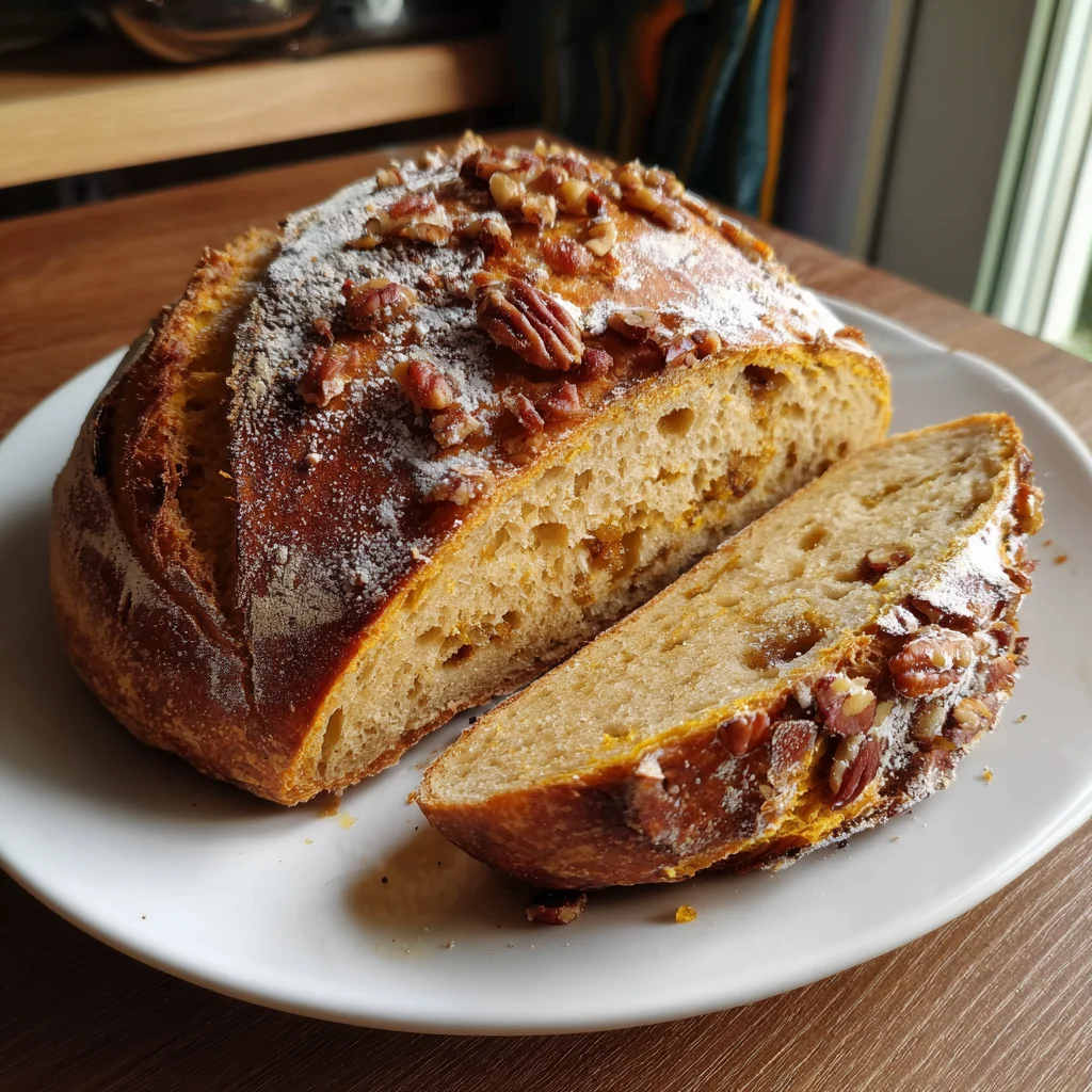 Pumpkin Sourdough Bread with Pecans is Delicious!