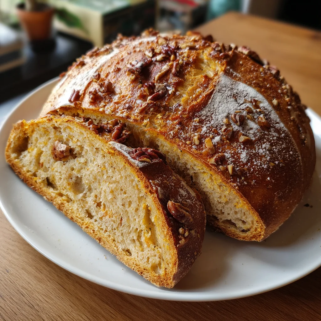 Pumpkin Sourdough Bread with Pecans is Delicious!