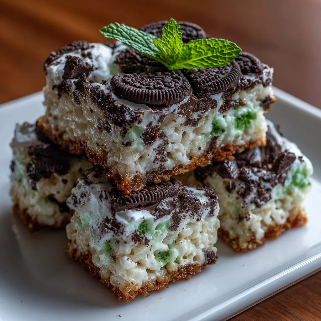 Oreo Grasshopper Rice Krispie Treats are a must-try!
