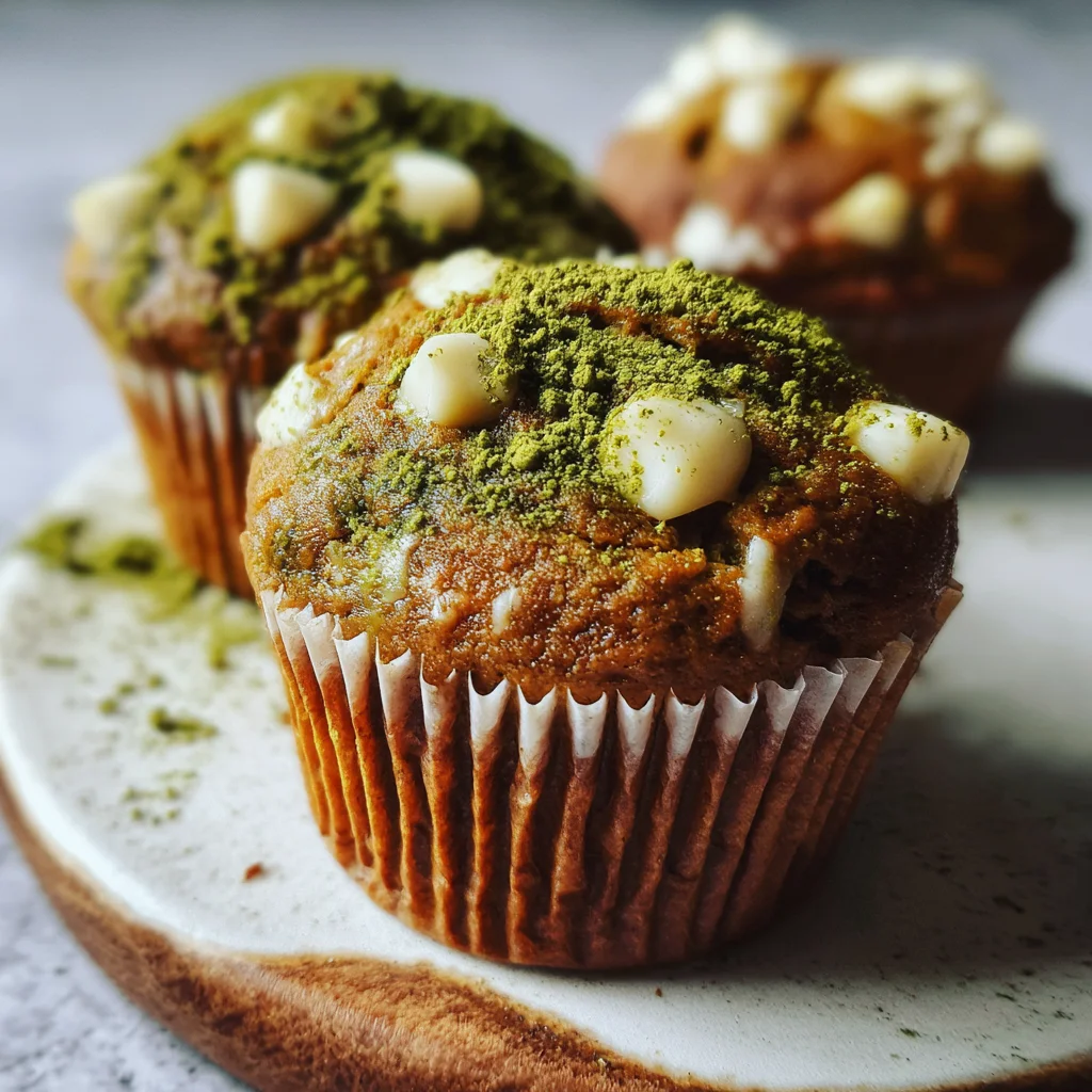 Matcha White Chocolate Pumpkin Muffins to Wow Your Guests!