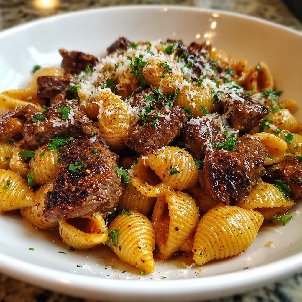 Creamy Paprika Steak Shells: A Flavorful Pasta Delight!