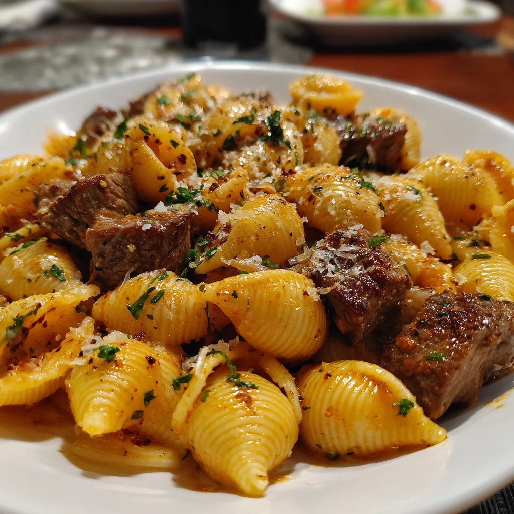 Creamy Paprika Steak Shells: A Flavorful Pasta Delight!