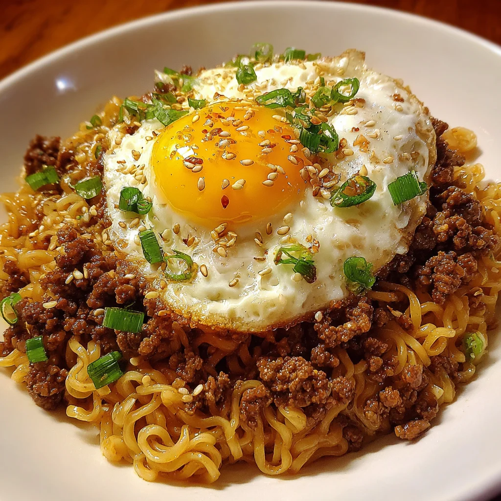 Korean-Style Ground Beef Ramen: A Flavorful Delight!