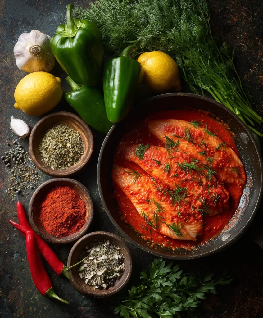 Tilapia in Roasted Pepper Sauce