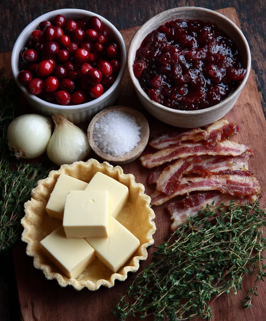 Cranberry Brie Tart with Pancetta & Thyme