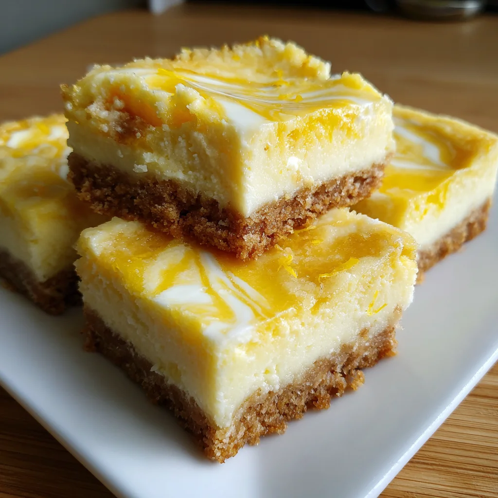 Swirled lemon cheesecake bars are a must-try treat!