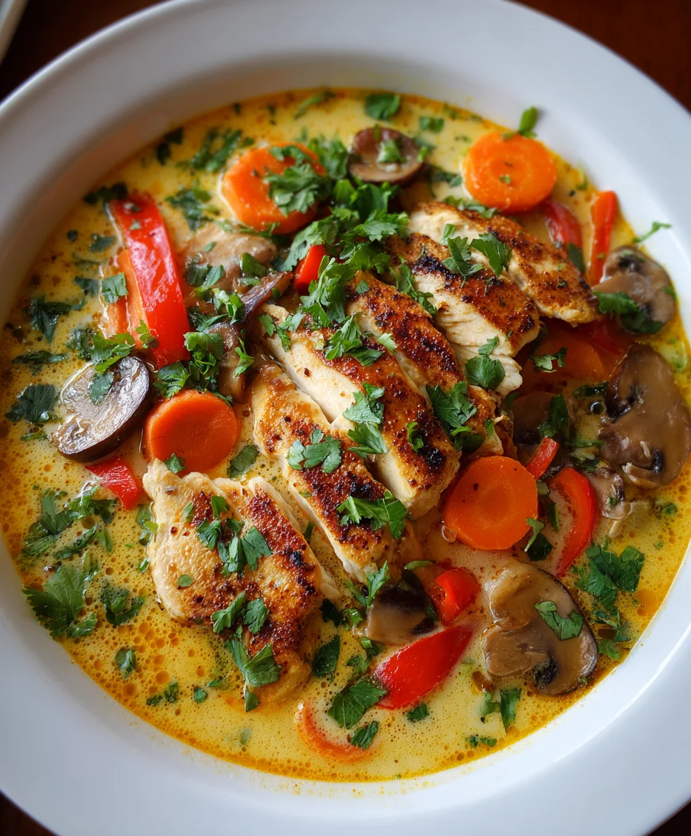 Crockpot Thai Coconut Chicken Soup