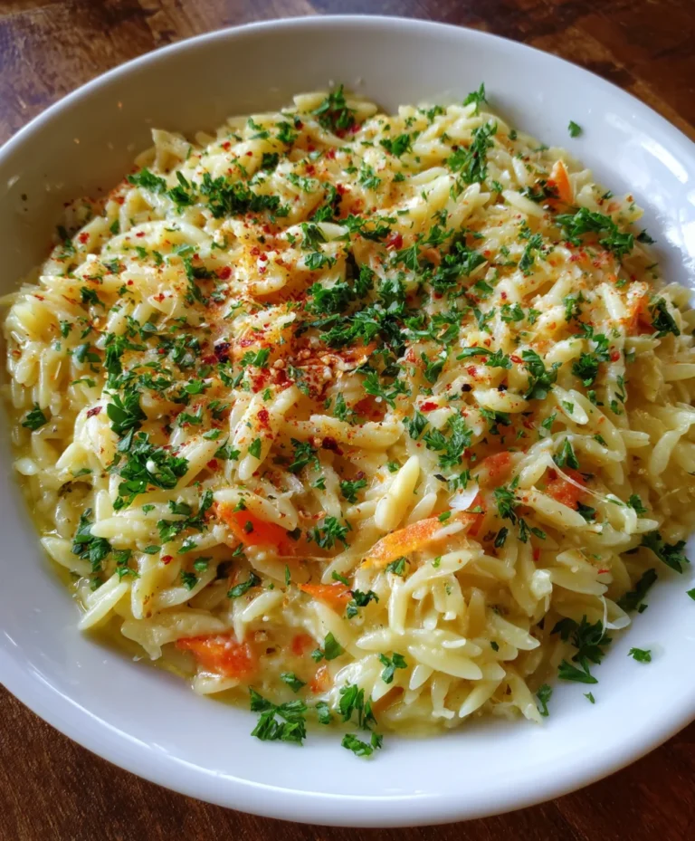 Creamy Garlic Parmesan Orzo