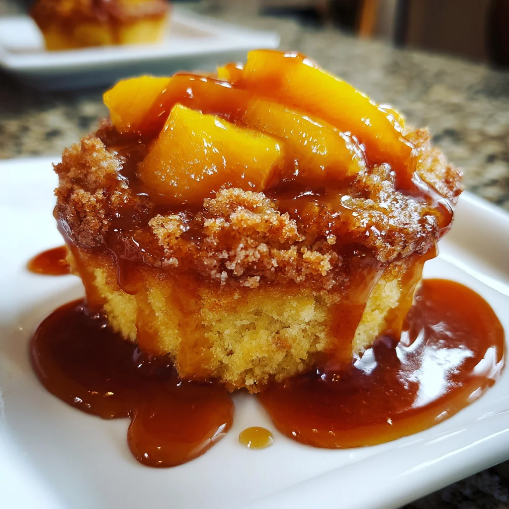 Jumbo Caramel Peach Cobbler Muffins: A Sweet Delight!