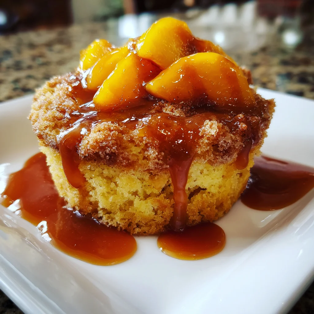 Jumbo Caramel Peach Cobbler Muffins: A Sweet Delight!