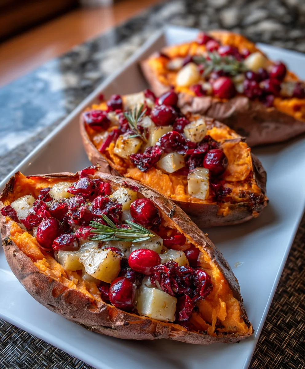 Cranberry Apple Twice-Baked Sweet Potatoes