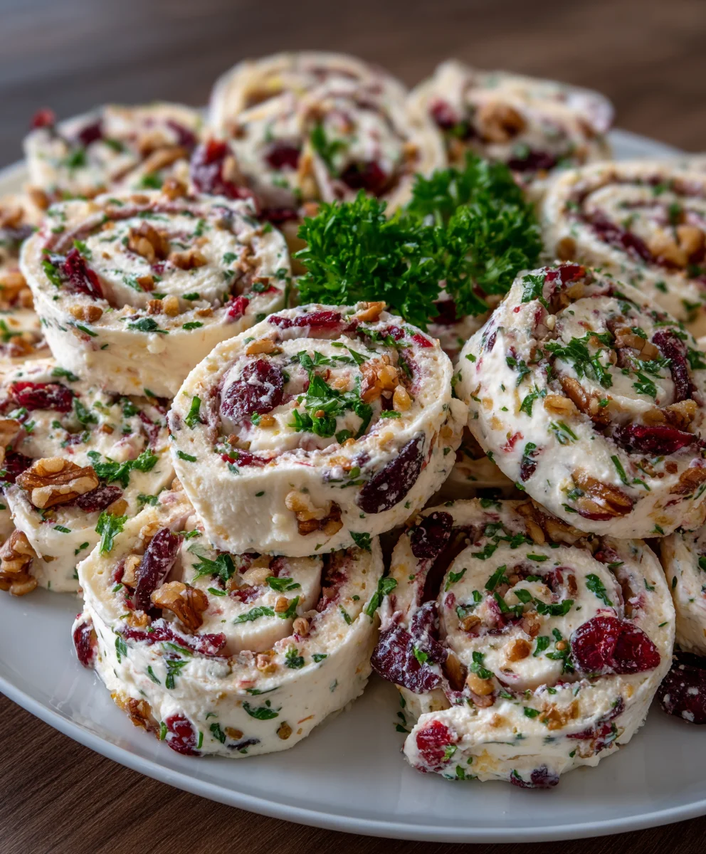 Cranberry Feta Pinwheels with Cream Cheese