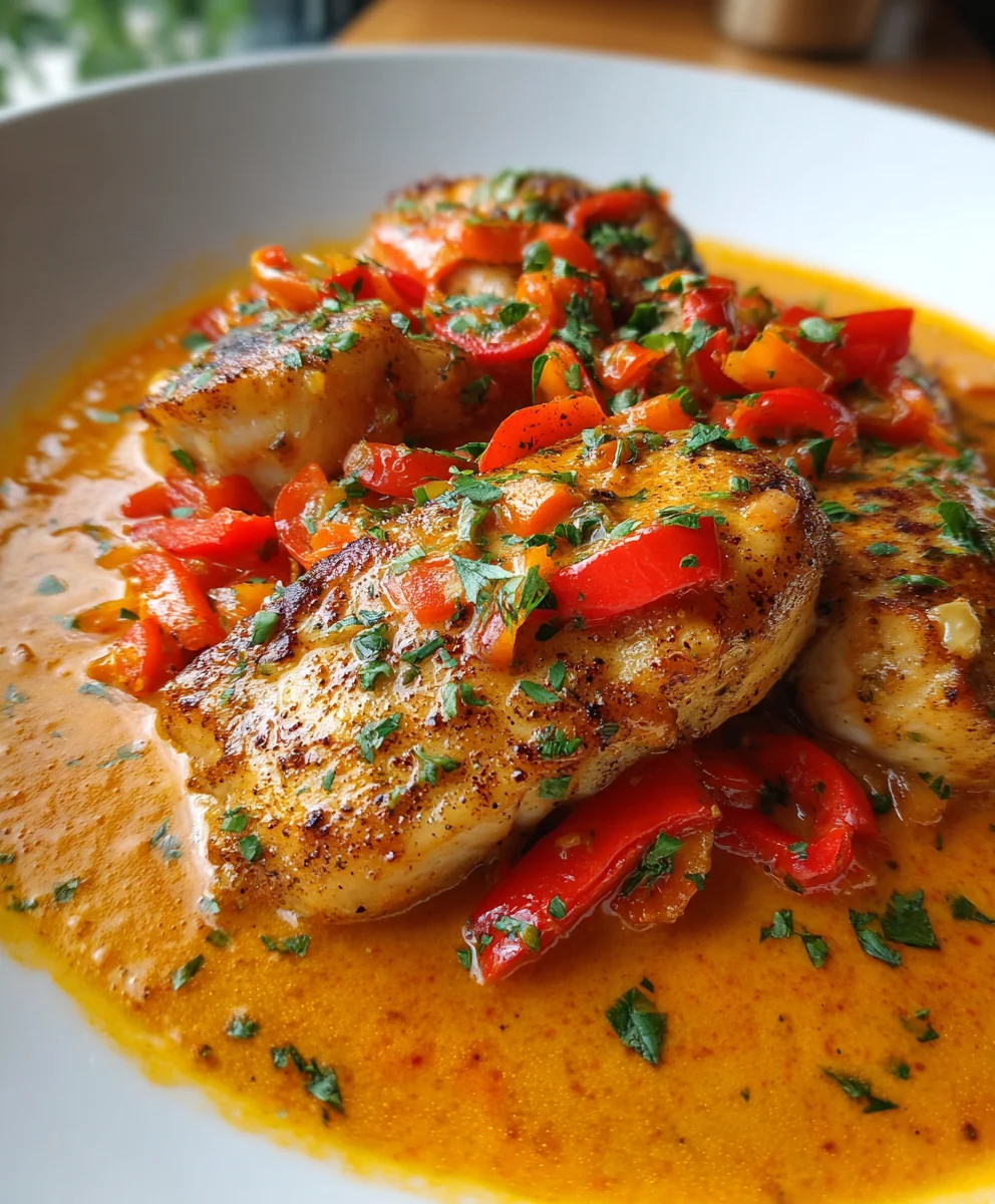 Tilapia in Roasted Pepper Sauce