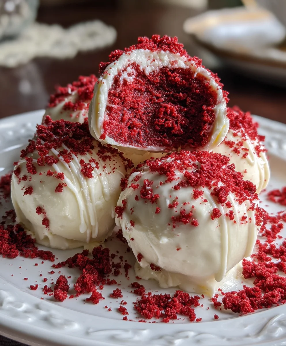 Red Velvet Cheesecake Truffle Bombs