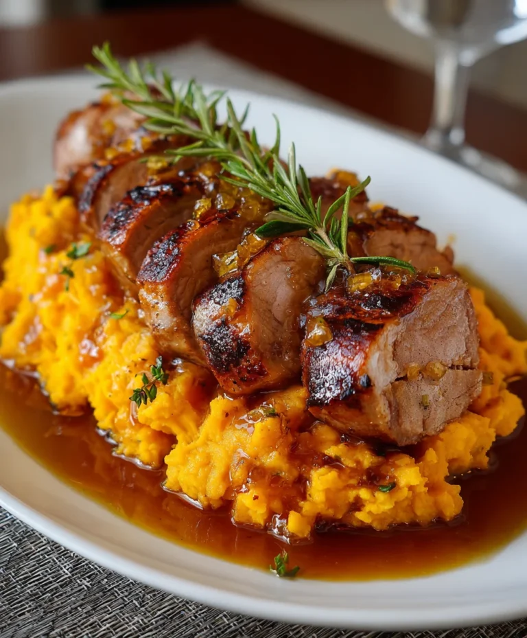 Apple Cider Pork with Mashed Sweet Potatoes