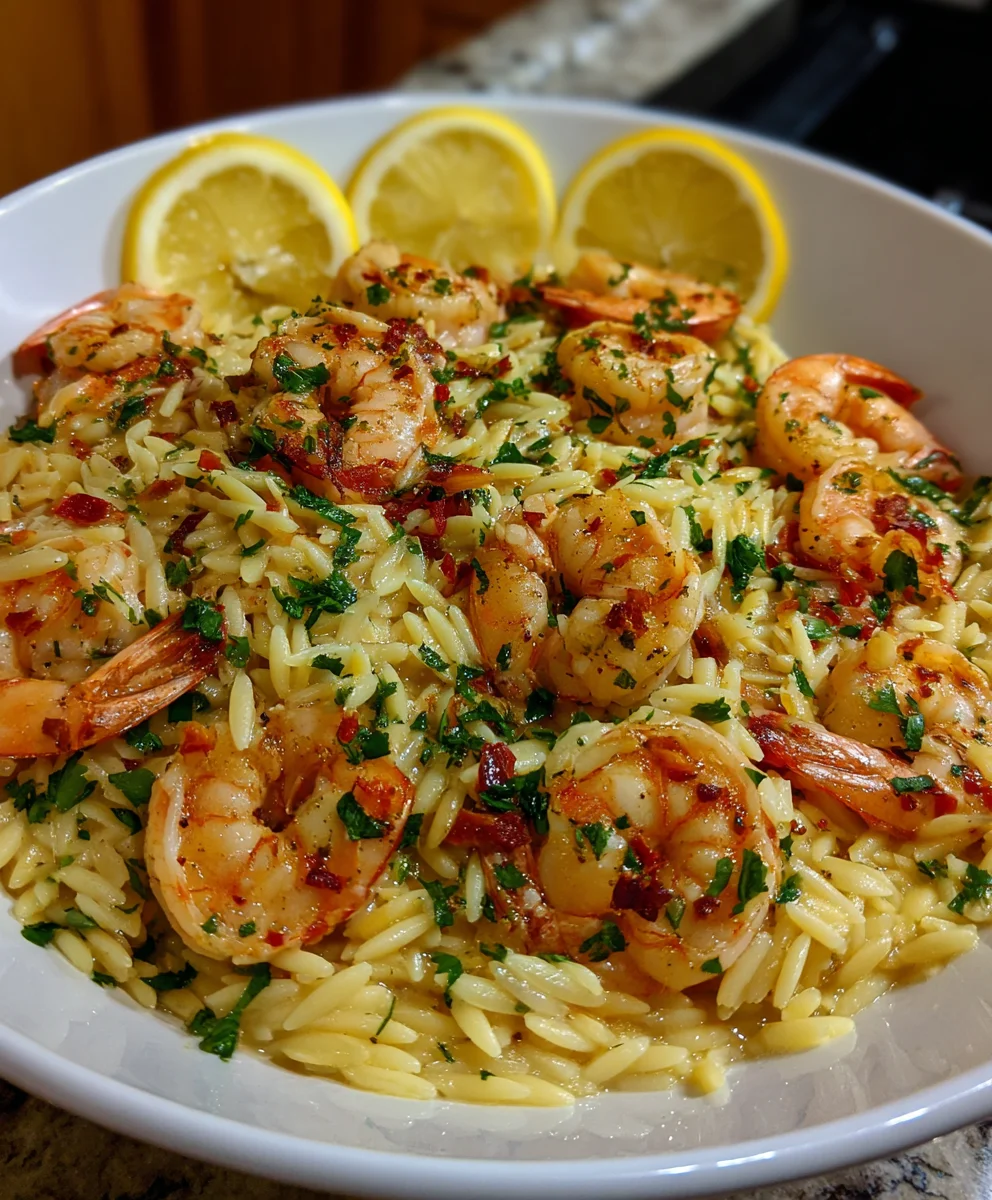 Garlic Butter Shrimp and Orzo