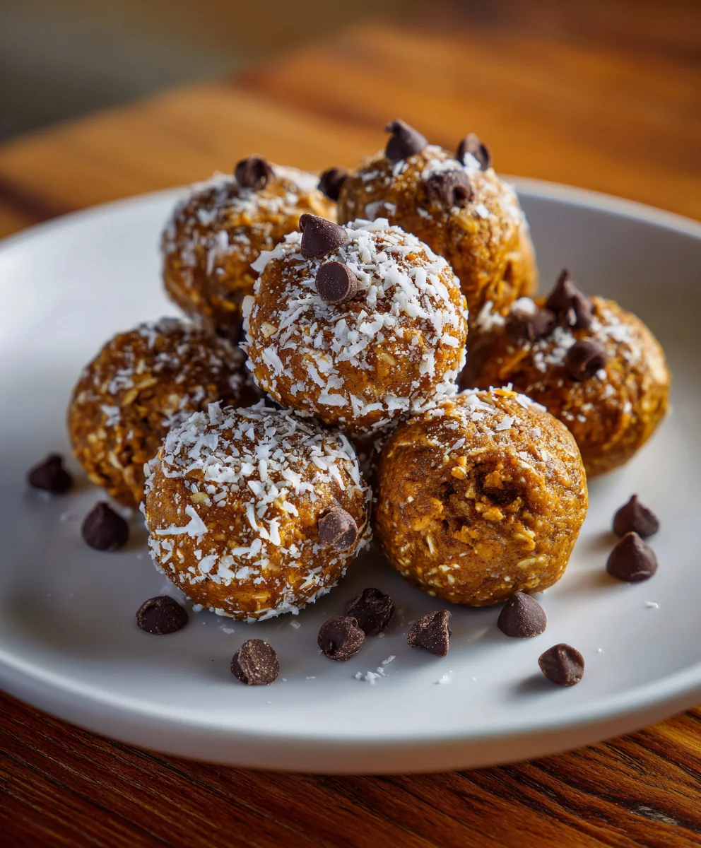 No Bake Vegan Pumpkin Spice Protein Donuts