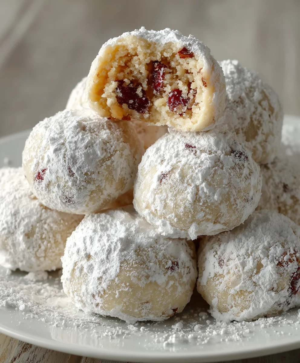 Cherry Snowball Cookies