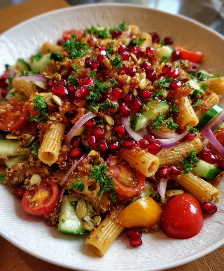 Quinoa Pasta Pomegranate Salad
