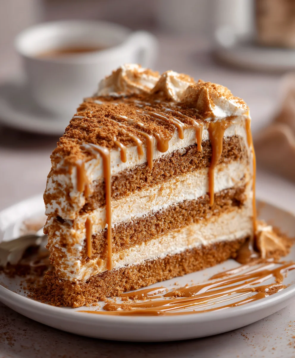 Moist Biscoff Cake Slice