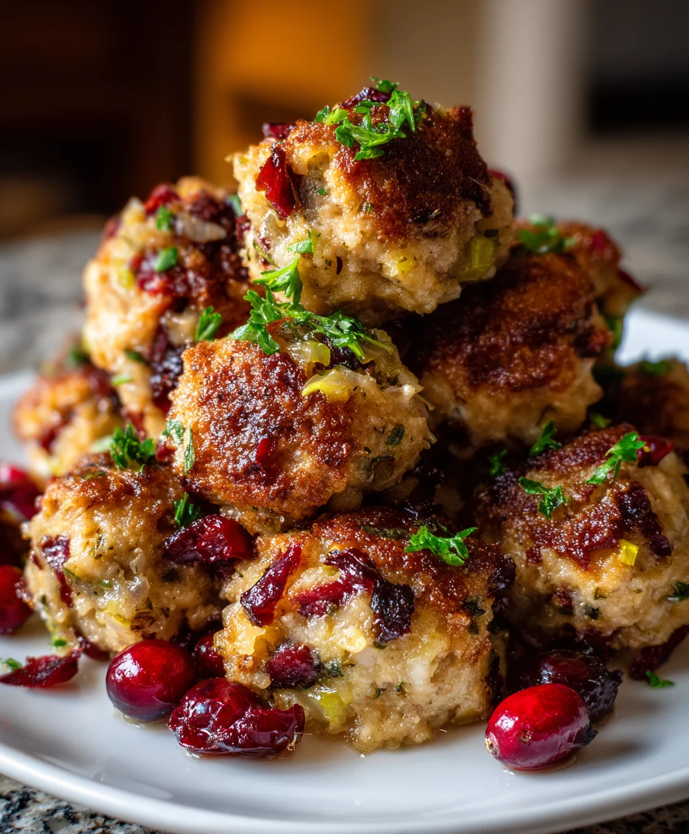 Cranberry Turkey Stuffing Balls