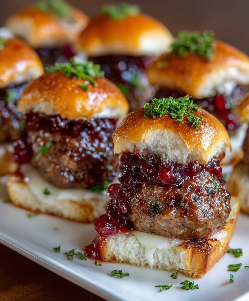 Cranberry Sauce Meatball Sliders