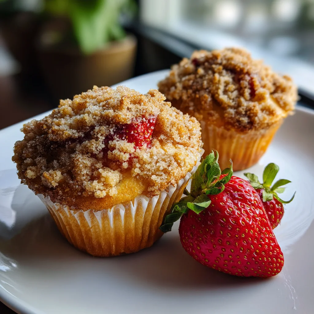 Orange Strawberry Muffins Streusel for Perfect Mornings!