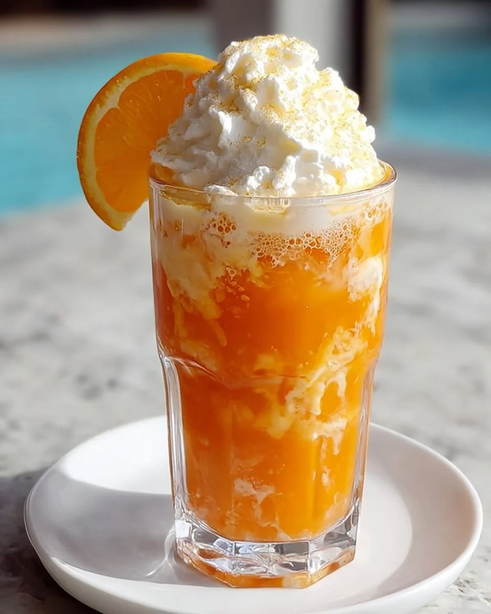 A refreshing Creamsicle Dirty Soda, a perfect mix of orange and cream flavors.