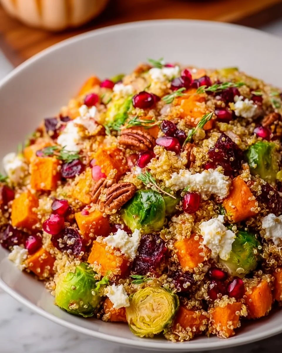 Colorful Fall Quinoa Salad with seasonal vegetables and herbs